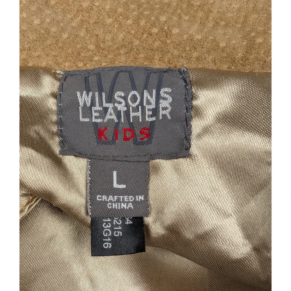 Wilsons Leather Bucket Hat Kids Large Suede Penny Lane Y2K Vintage Brown Sherpa